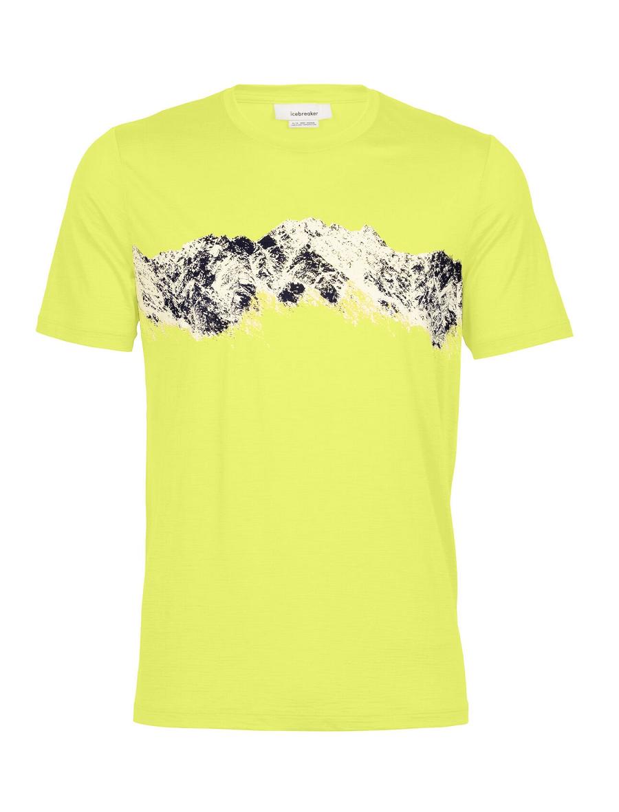 T Shirts Icebreaker Merino Tech Lite II Corta Sleeve Remarkable Range Homme Jaune | FR 1206YXFU